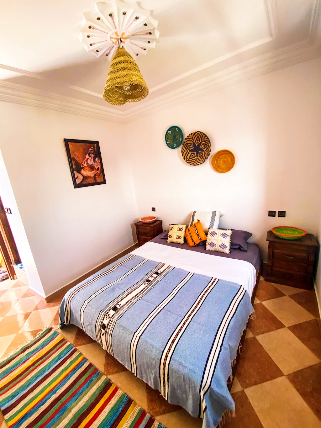 Cozy room layout at Tamraght White Hostel